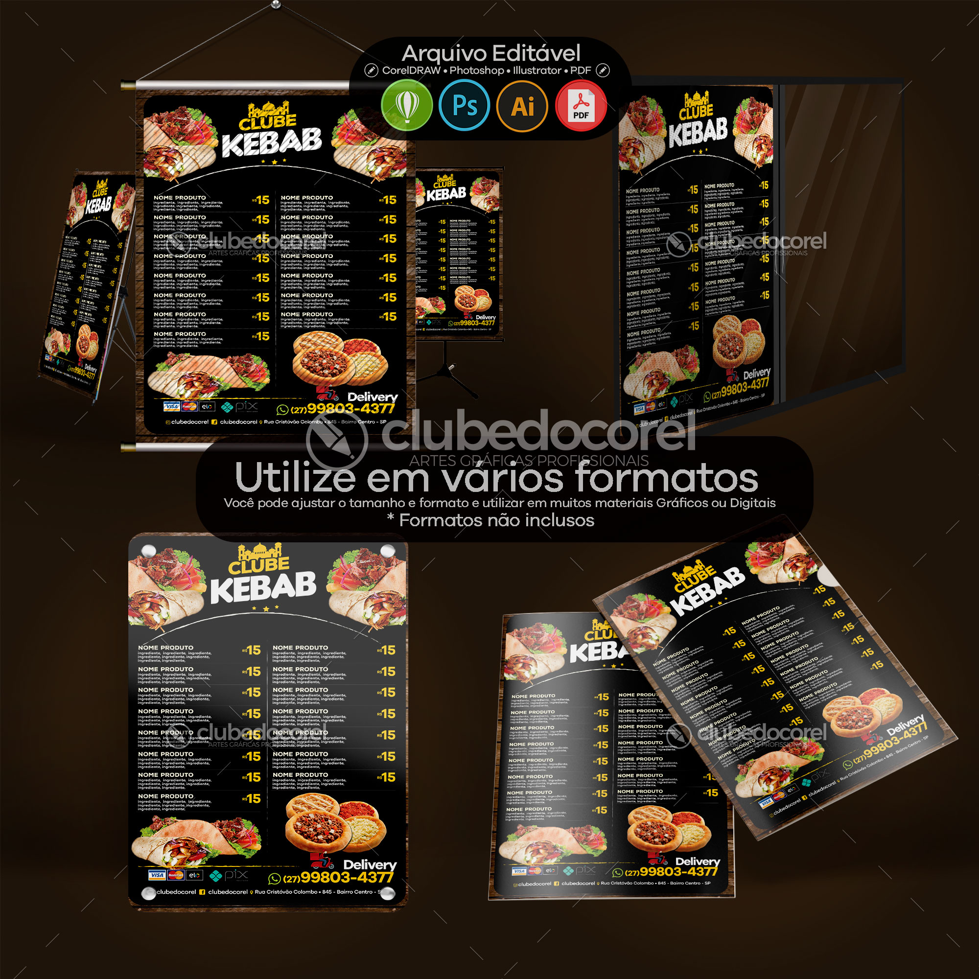 Cardápio Kebab Shawarma Wrap - Editável #02