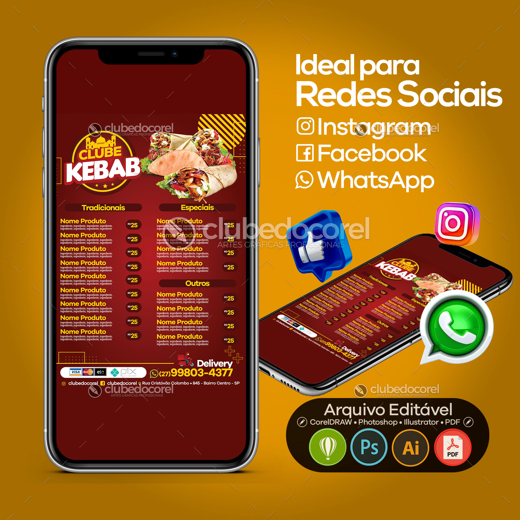 Cardápio Kebab Shawarma Wrap - Editável #03