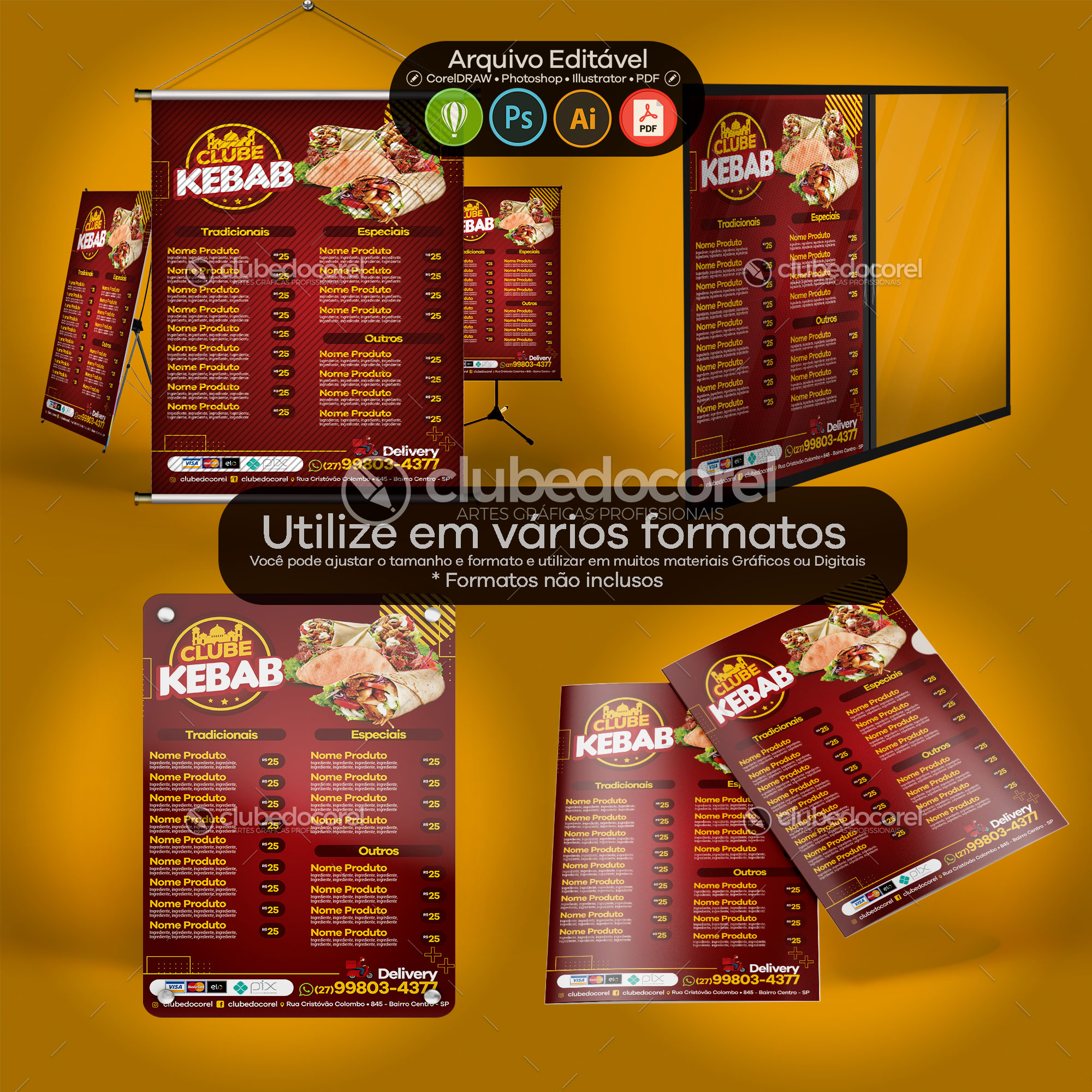 Cardápio Kebab Shawarma Wrap - Editável #03