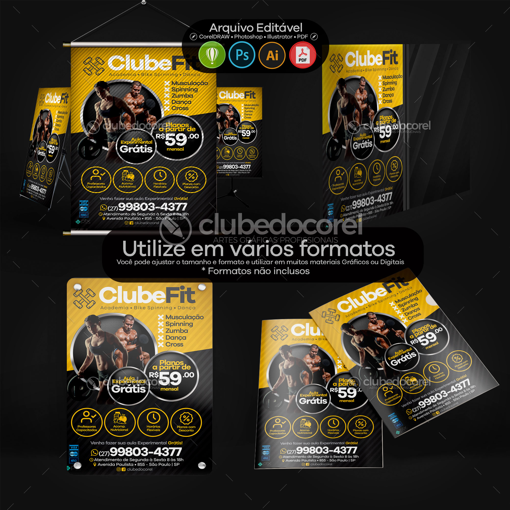 Panfleto / Flyer / Banner / Post - Academia #02 [CDR PSD AI PDF]