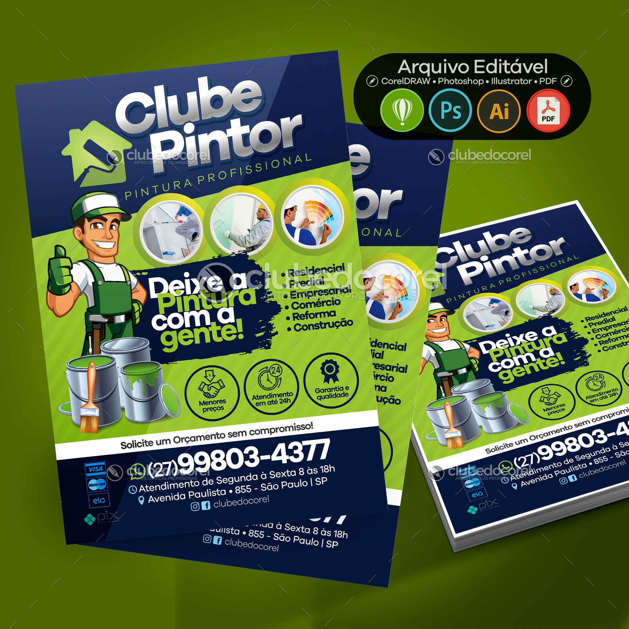 Panfleto / Flyer / Banner / Post / Arte - Pintor [CDR PSD AI PDF]