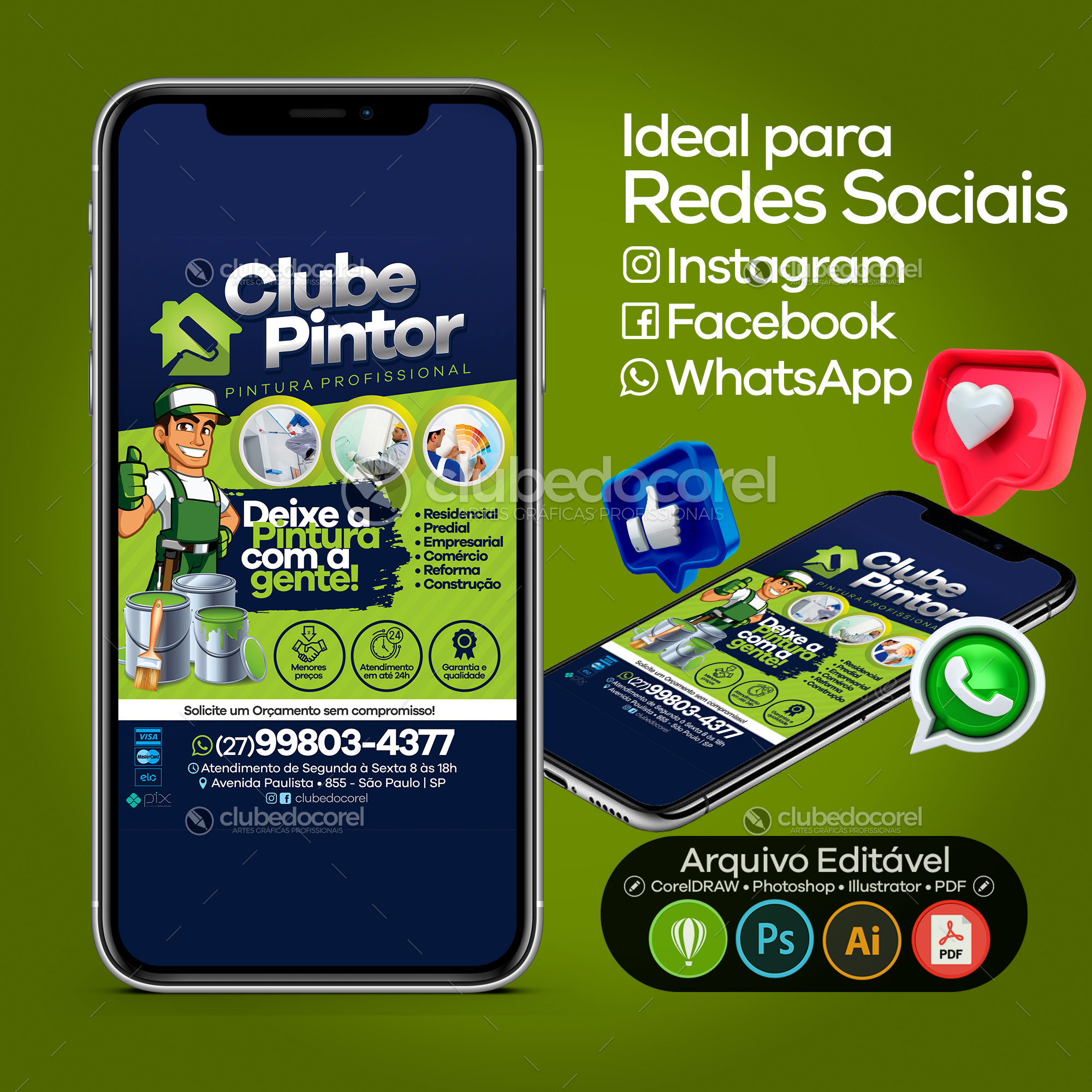 Panfleto / Flyer / Banner / Post / Arte - Pintor [CDR PSD AI PDF]
