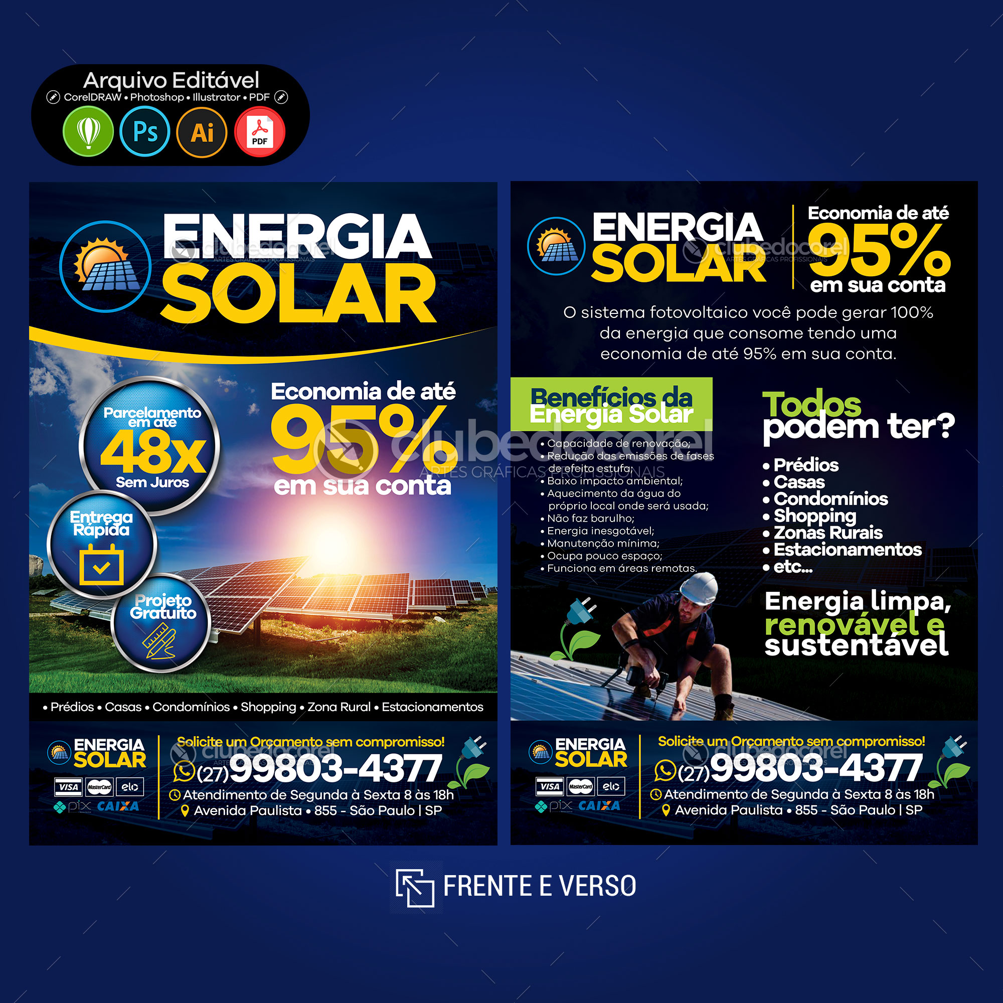 Energia Solar - Panfleto / Flyer / Folder #01