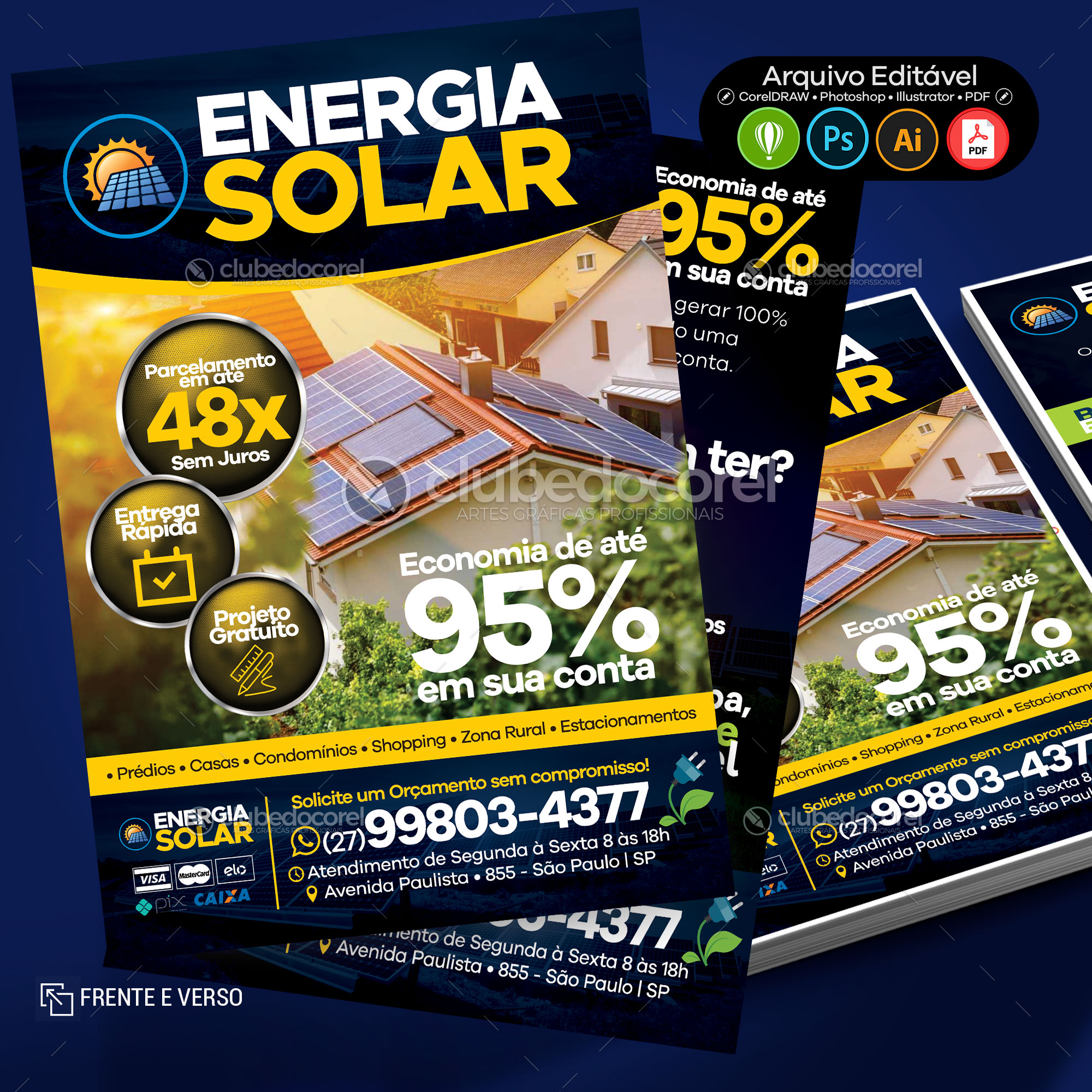 Energia Solar - Panfleto / Flyer / Folder #03