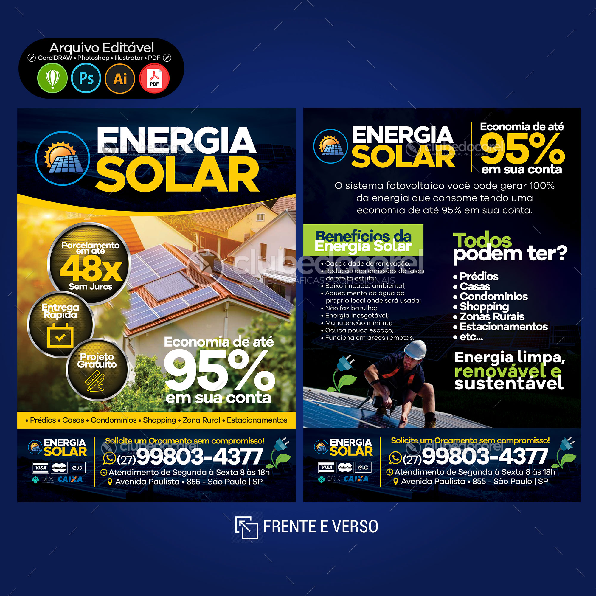 Energia Solar - Panfleto / Flyer / Folder #03