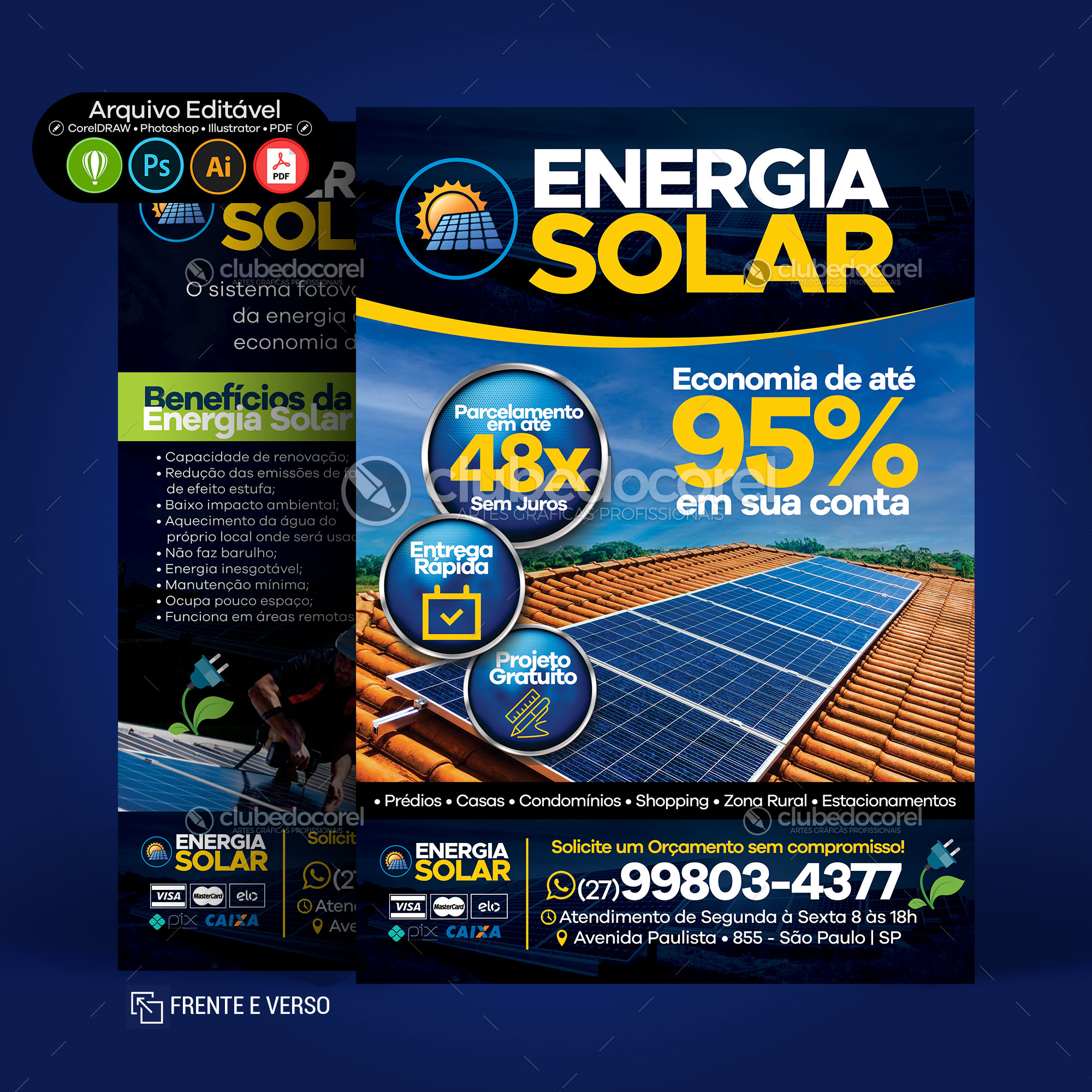 Energia Solar - Panfleto / Flyer / Folder #04