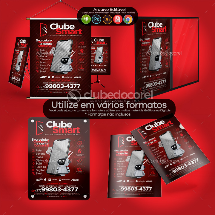 Assistência Técnica - Conserto Smartphone Celular - Panfleto Flyer Editável #03
