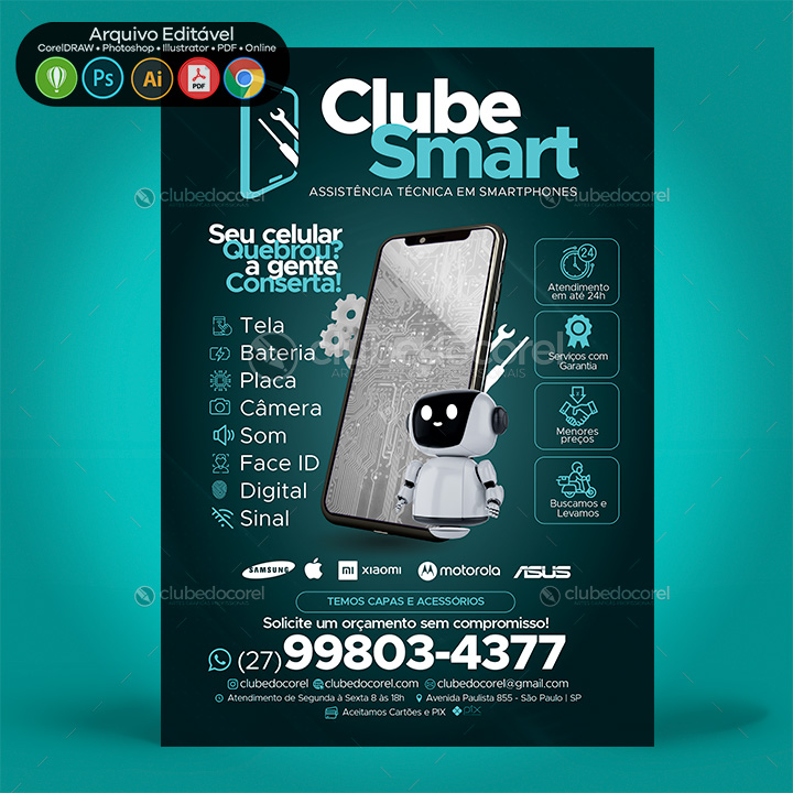 Assistência Técnica - Conserto Smartphone Celular - Panfleto Flyer Editável #04