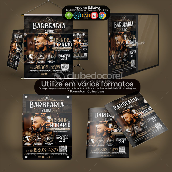 Barbearia - Panfleto Flyer - Editável #03