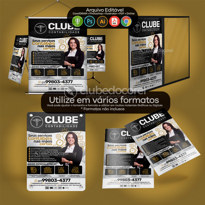 Contabilidade - Panfleto Flyer - Editável CDR PSD PDF #04