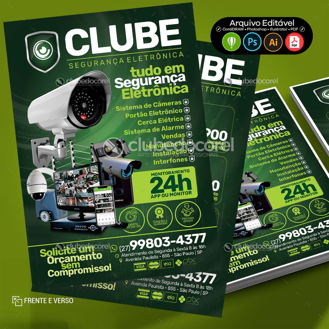 Panfleto Flyer - Segurança Eletrônica CFTV Alarme #06