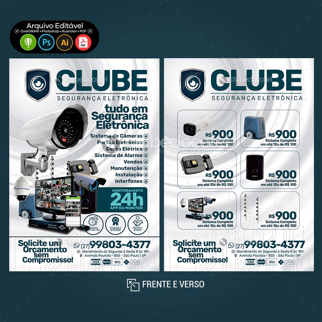 Panfleto Flyer - Segurança Eletrônica CFTV Alarme #09