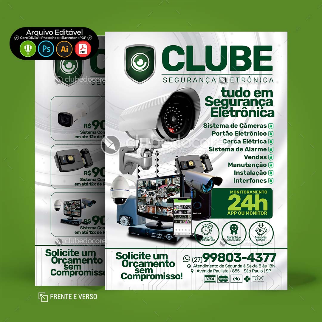 Panfleto Flyer - Segurança Eletrônica CFTV Alarme #10