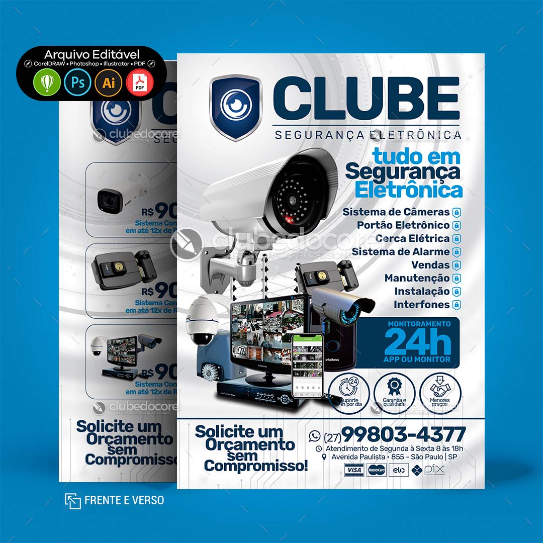 Panfleto Flyer - Segurança Eletrônica CFTV Alarme #11