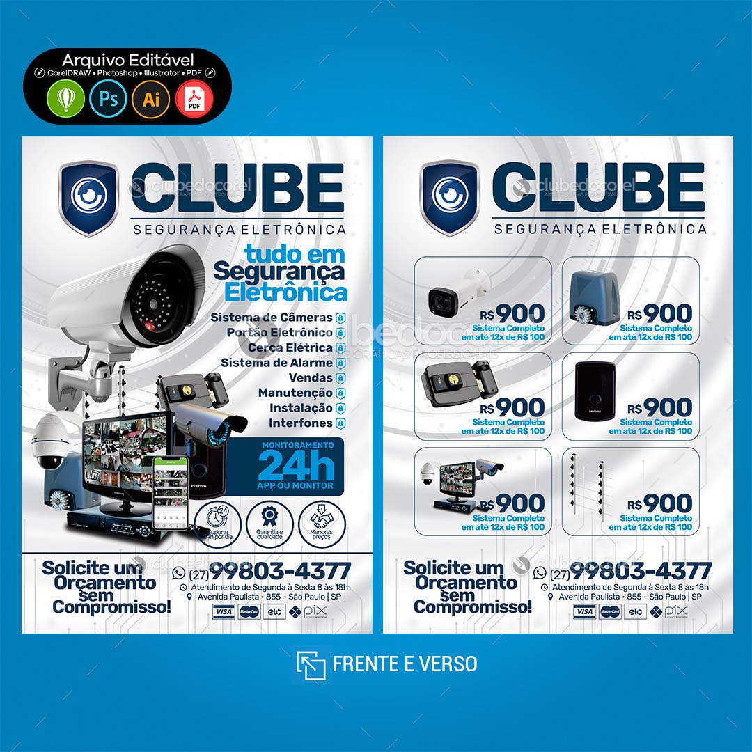 Panfleto Flyer - Segurança Eletrônica CFTV Alarme #11