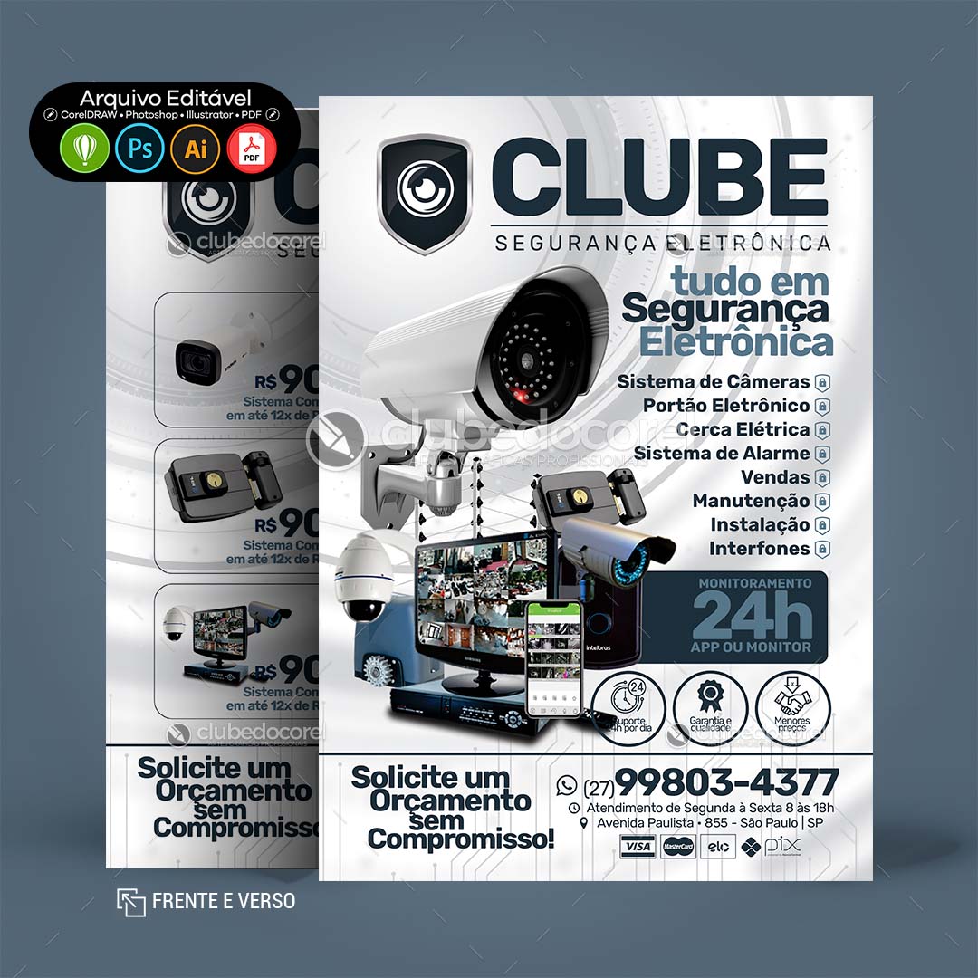 Panfleto Flyer - Segurança Eletrônica CFTV Alarme #12