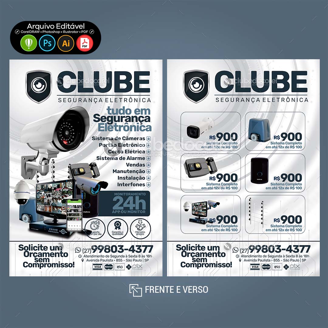 Panfleto Flyer - Segurança Eletrônica CFTV Alarme #12