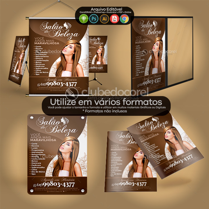Salão de Beleza - Panfleto Flyer para Editar #01