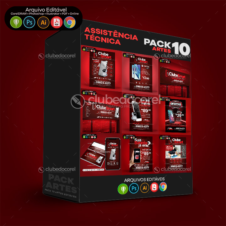 Pack 10 Artes - Assistência Técnica - Conserto Celular Smartphone #03
