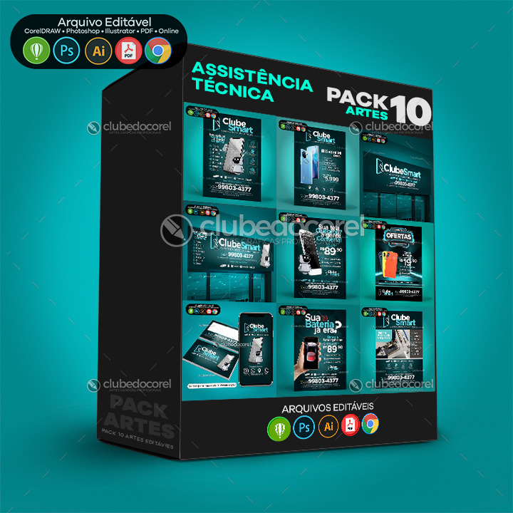 Pack 10 Artes - Assistência Técnica - Conserto Celular Smartphone #04