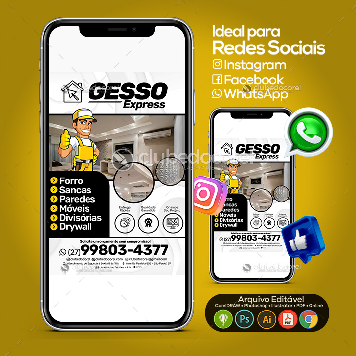 Gesso - Panfleto / Flyer Editável - Modelo Pronto [CDR PSD AI PDF] #03