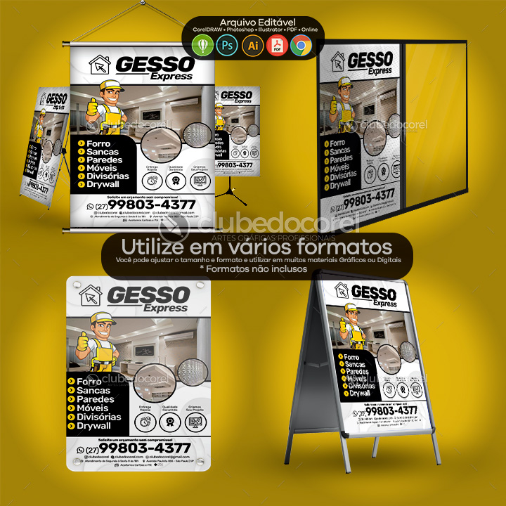 Gesso - Panfleto / Flyer Editável - Modelo Pronto [CDR PSD AI PDF] #03