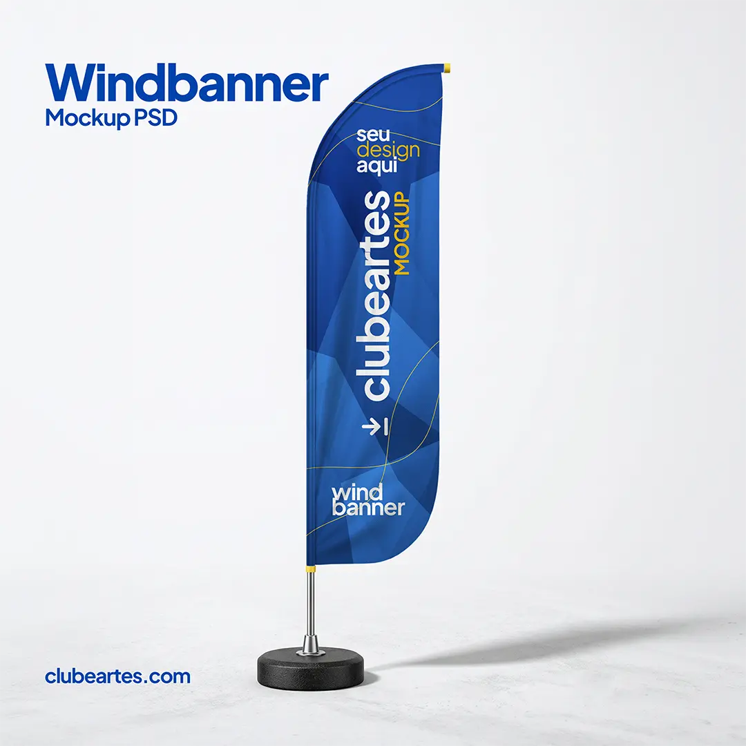 Wind banner / Windisplay Mockup PSD Free Download