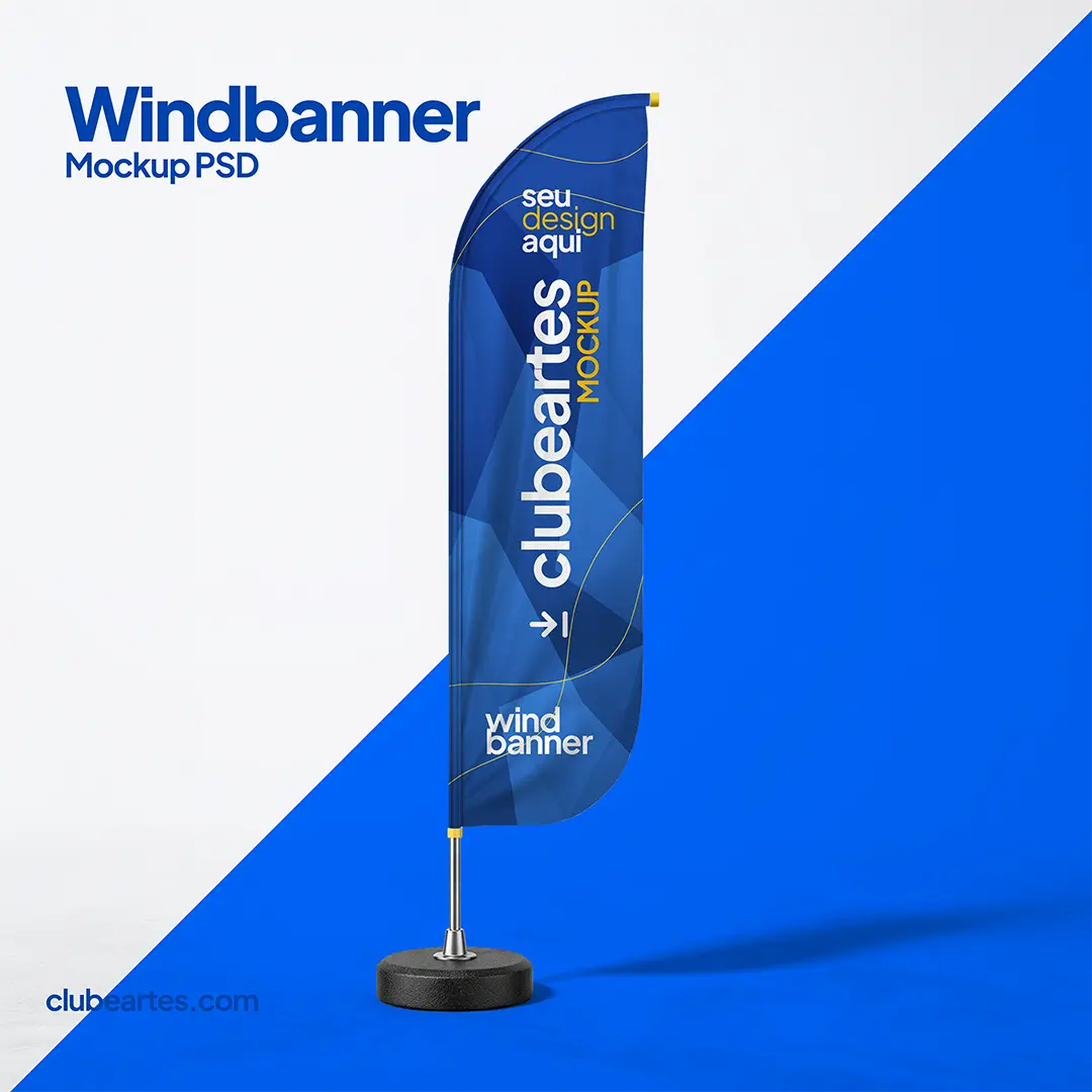 Wind banner / Windisplay Mockup PSD Free Download